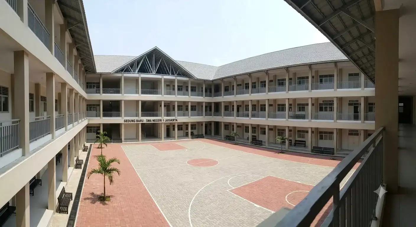 gedung sekolah tiga lantai